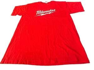 Milwaukee Tool T Shirt Tee Shirt Short Sleeve Red White Print Men's XL